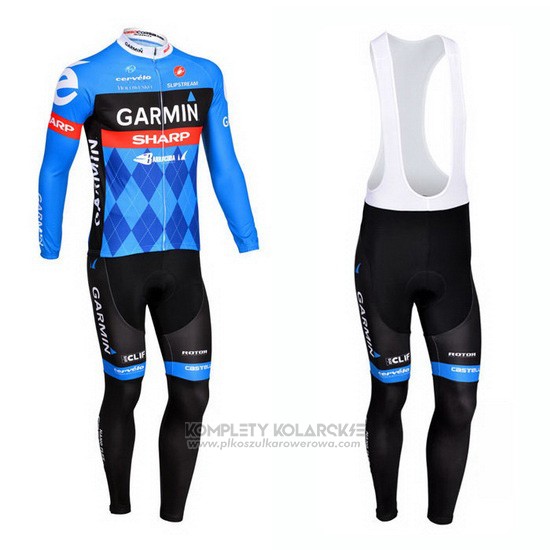 2013 Odziez Rowerowa Garmin Sharp Niebieski Dlugi Rekaw i Rowerowe Szelkach